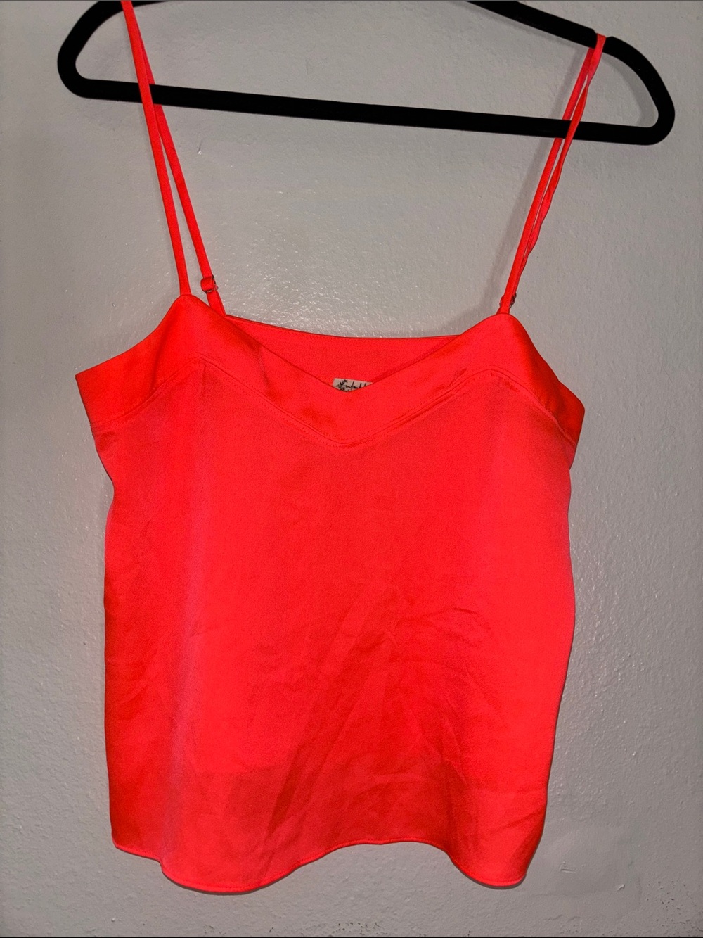 Free People Neon Pink Spaghetti Strap Cami